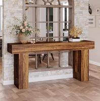 Console en bois de pin massif de style rétro américain pour hall d'entrée, décoration simple, moderne et de luxe léger pour hôtel et gîte