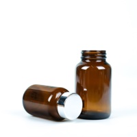 50ml 100ml 150ml 200ml bouteille de capsule en verre ambré pot de vaporisateur de pilule en verre pour l'emballage de pilules de supplément