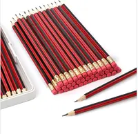 मानक शास्त्रीय एचबी लकड़ी सस्ते स्टेशनरी लाल एचबी ग्रेफाइट त्रिकोण पेंसिल बच्चों छात्र के लिए