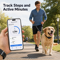 Collier de suivi GPS intelligent Trevaron pour animaux de compagnie, enregistrement du poids, objectifs d'activité, compteur de pas, plan d'exercice, abonnement à l'application