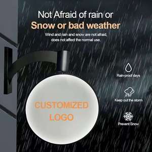 Biểu Tượng Tùy Chỉnh Xoay Tường Side Treo Bảng Nhôm Khung Quảng Cáo Ngoài Trời <span class=keywords><strong>LED</strong></span> Vòng Ánh Sáng Hộp Dấu Hiệu Vòng Tròn Gắn Biển Hiệu - Product Image 6