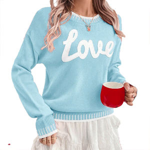 Suéter de Punto Personalizable para Mujer, Otoño Invierno, Día de San Valentín, Nuevo, Venta Caliente, Manga Larga, Cuello Redondo - Product Image 6