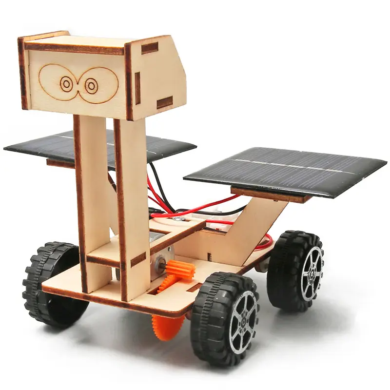 STEM Educational Science Toy Kit DIY Solar-Powered Wooden Model Cars for Kids 6-12 to Build and Learn Robotics and Engineering