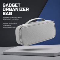 Sac organisateur électronique portable, étui de rangement de voyage pour câbles, chargeurs, batterie externe, avec poches en filet et séparateurs amovibles