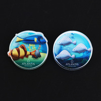 Logotipo de patrón personalizado, pegatina magnética para nevera, Mini regalo promocional para interiores, imanes de nevera de océano simulados en 3D acrílicos