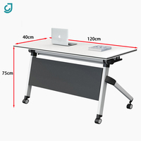 Table de bureau à domicile pliable mobile et salle de conférence Bureau de réunion rectangulaire Table de chaise d'entraînement mobile à hauteur réglable