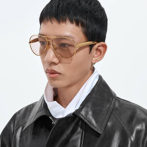 Bottega BV Classic Double Bridge Pilot Sunglasses Metal Frame UV Protection Fashion Eyewear for Men Women Veneta - Product Image 2