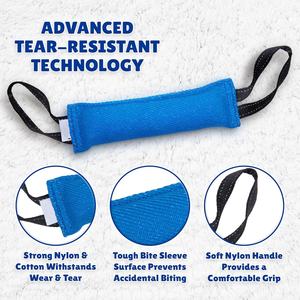 Yavru eğitim sert naylon yastık dayanıklı mavi köpek Bite römorkör çekme oyuncak W/ 2 yumuşak ve güçlü siyah Fetch için kolları - Product Image 5