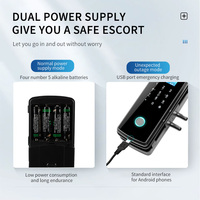 Cerradura de Huella Digital para Puerta de Vidrio Comercial, Cerradura Inteligente Digital sin Llave para Puerta de Madera con Huella Digital, Código y Tarjeta
