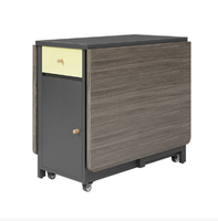 Ensemble table et chaises pliantes multifonctionnelles en bois style crème avec roulettes pour usage domestique – Vente en gros