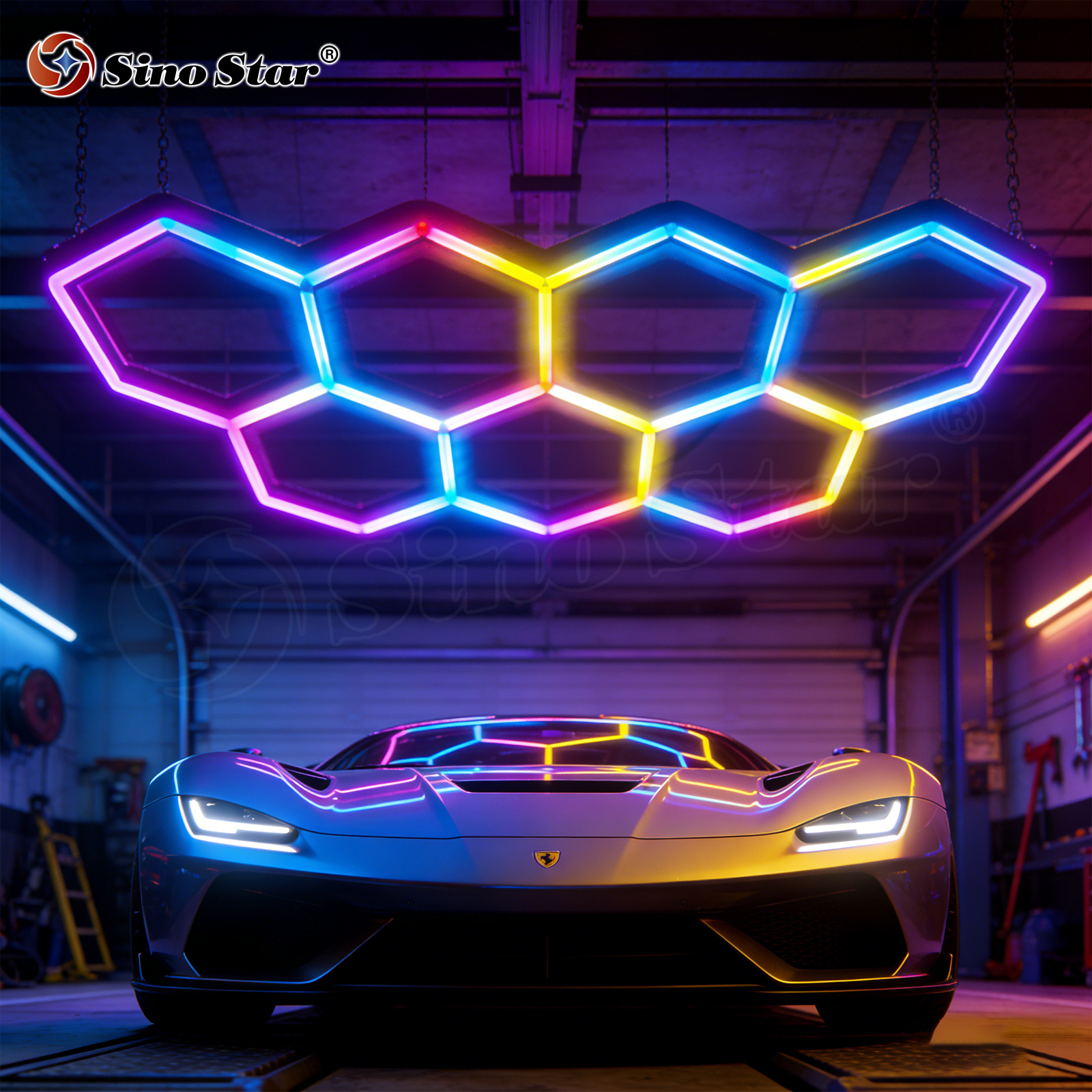 Music Sync RGB LED Light USB Sound Activated Lamp for Auto Repair Shop Gym Gaming Room KTV Bar Home Decor