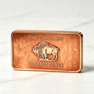 Lingote de Cobre Puro 999 de 10 oz con Relieve de Búfalo Americano y Logotipo Personalizado para Inversión y Colección - Product Image 1