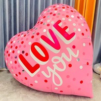Ballons en aluminium en forme de coeur rouge pour la Saint-Valentin de 63 pouces Décoration suspendue pour centre commercial Grand ballon Love You de la Saint-Valentin