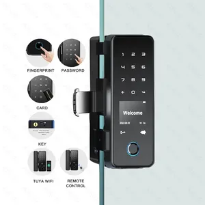 TUYA WIFI Glastür schloss Bluetooth Biometrische Finger abdruck karte Büro glastür schloss