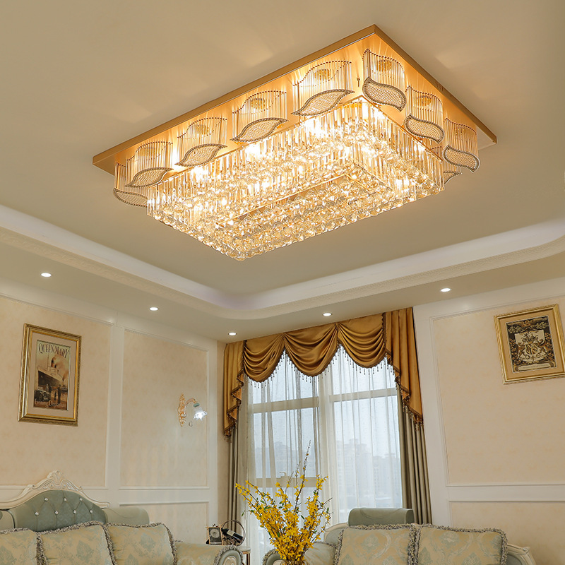 European Luxury Design Circular Crystal Ceiling Lamp Villa Living Room Exhibition Hall Bedroom Dining Room LED Chandelier Light
