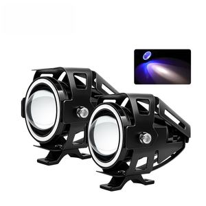 Faro auxiliar LED U7 de aluminio al por mayor, impermeable IP67, para motocicleta, con ojo de ángel, intermitente, antiniebla, para todos los coches - Product Image 1