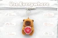 Porte-clés en peluche Capybara, jouet en peluche doux, pendentif porte-clés, breloque personnalisée en peluche avec fruits