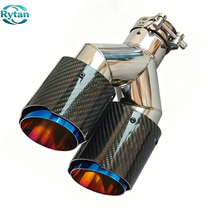 Puntas de escape de fibra de carbono Rytan universales de acero inoxidable y carbono brillante <span class=keywords><strong>para</strong></span> <span class=keywords><strong>Akrapovic</strong></span> con interior azul <span class=keywords><strong>para</strong></span> <span class=keywords><strong>Akrapovic</strong></span> - Product Image 3