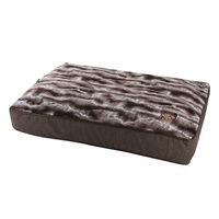 Matelas pour chien en fausse fourrure de luxe 2026, couleur naturelle, coussin pour animaux de compagnie pour petites, moyennes et grandes races, housse amovible, lit pour chien rectangulaire