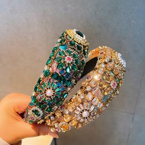 عصابات رأس فاخرة مرصعة بالأحجار الكريمة على الطراز الباروكي، إصدار عريض من المجوهرات - Product Image 5