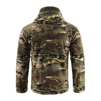 Veste Tactique Homme Manteau à Capuche en Polaire 350 g/m² MC FG Veste Coupe-Vent d'Hiver Camouflage