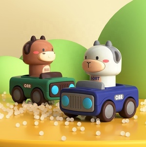 Jouets de <span class=keywords><strong>voiture</strong></span> animaux à pression de haute qualité, dessin animé, mignons, forme de girafe, vache, chèvre, véhicules jouets pour enfants - Product Image 3