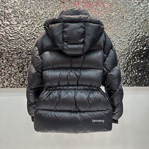 معطف نسائي شتوي جديد بخصر مرتفع من جانفيني ، بطة بيضاء ، معطف سميك بغطاء رأس دافئ أسود بارد للغاية - Product Image 4
