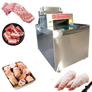 Máquina de corte automática comercial de carne de porco, fresa de carne congelada de alta eficiência, costela de carne bovina, serra de osso, máquina de corte de carne de porco