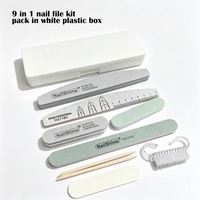 Kit et ensemble de limes à ongles pour manucure, avec étiquette personnalisée, étui en plastique, vente en gros d'usine pour la manucure