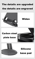 Support pliable en alliage pour tablette et téléphone, base rotative à 360° et angle réglable, noir, pour bureau et voyage, directement de l'usine