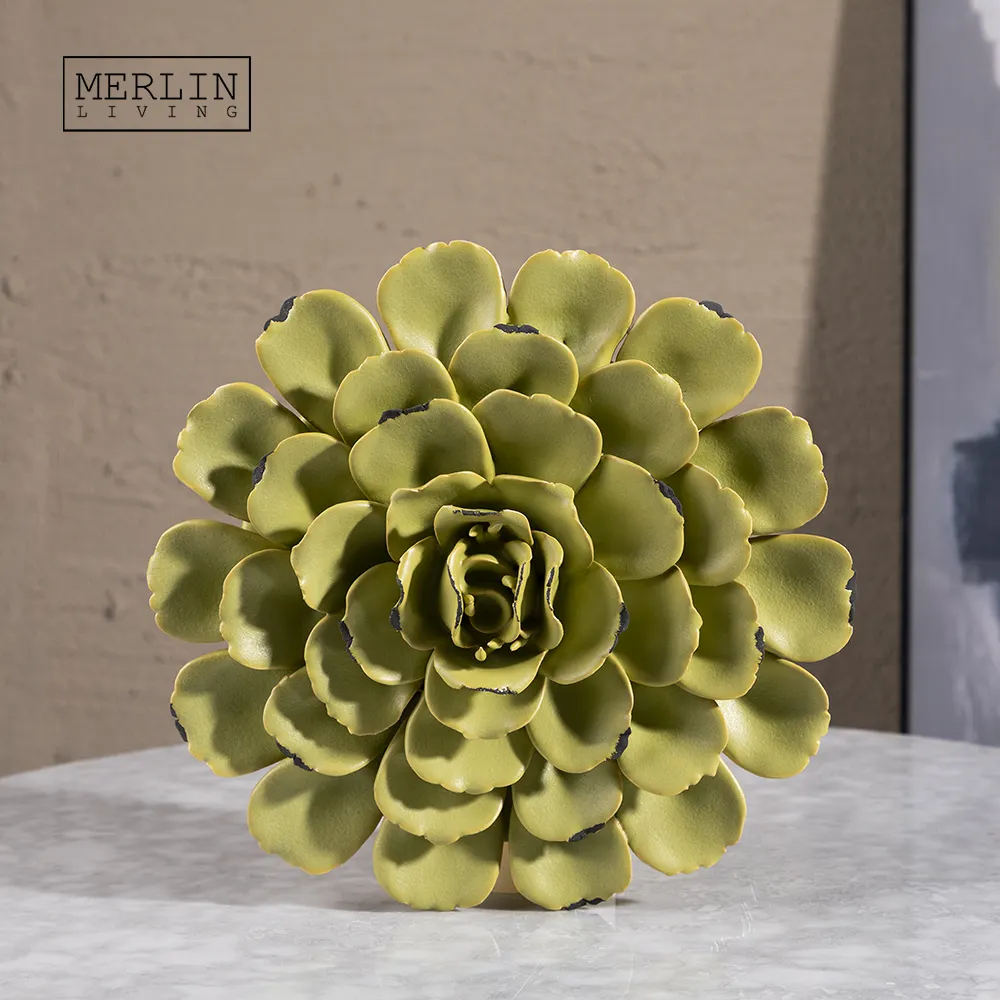 Merlin Nordic Home decor 3D wall art handmade ceramic artificial flowers wall decoration home accessories for room decor