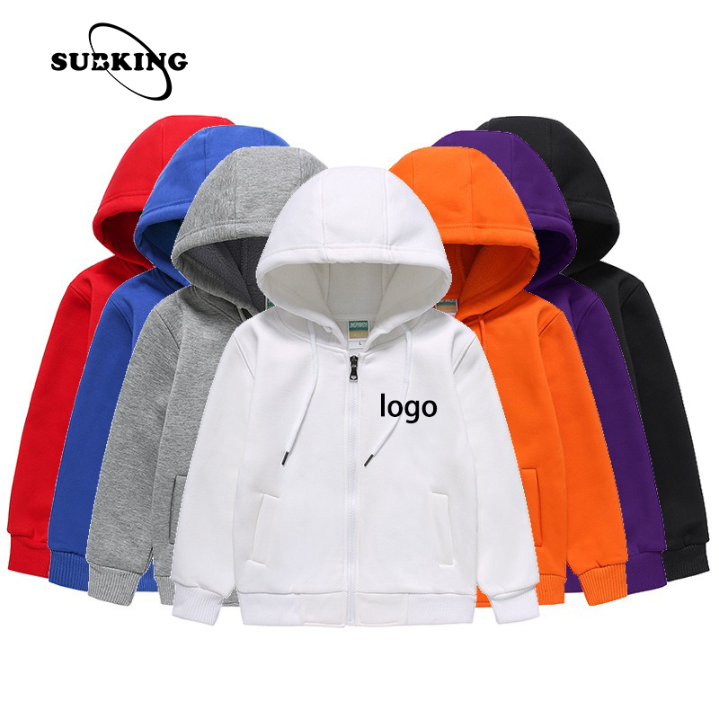 Custom Blank Zipper Children Hoodies Kids