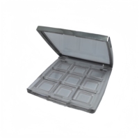 Yuecai – Boîtier vide de luxe pour maquillage, avec bordure argentée, interchangeable, pour palette de fards à paupières 4 ou 9 compartiments, avec fenêtre transparente