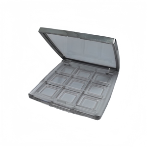 Yuecai Wholesale Luxury Silver Rim <strong>Makeup</strong> <strong>Compact</strong> Empty Interchangeable 4 or 9 Grid Eyeshadow Palette Clear Window Case - Product Image 5