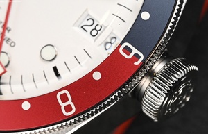 LOGO Montre mécanique GMT en acier inoxydable pour hommes, 40 mm, analogique, chronomètre sportif, double fuseau horaire, fermoir pliant - Product Image 4