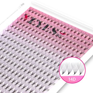 VEYES INC NarrowPro 14D/16D Ventilateurs de volume préfabriqués Cils synthétiques PBT coréens faits à la main avec boucle CC/B/C naturelle Mélange de 17mm de longueur - Product Image 6