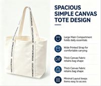 Wiederverwendbare Canvas-Baumwoll-Einkaufstasche für Frauen Große Canvas-Tragetasche mit Individuellem Logo Blanko