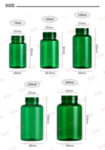 ขวดพลาสติกใสเกรดอาหาร75มล. พร้อมฝาปิดป้องกันเด็กสีเขียวปรับแต่งได้ - Product Image 3