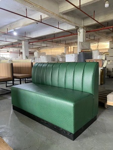 Cabina comercial de cuero negro con 2 asientos, sofá, muebles de cafetería, restaurante <span class=keywords><strong>italiano</strong></span>, juego de mesa y silla de comedor Mable para cafetería - Product Image 6