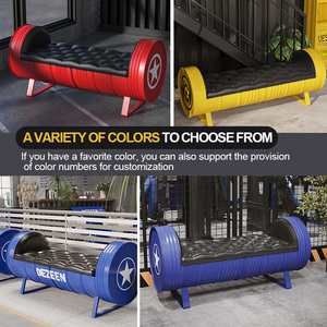 مقعد حديدي فاخر على الطراز الصناعي العتيق لمقهى ومطعم وغرفة طعام وغرفة معيشة أريكة لمول وفندق وحديقة وصالة ألعاب رياضية - Product Image 3