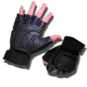 Gants tactiques mi-doigts pour hommes et femmes, pour l'entraînement, la défense personnelle, le cyclisme, l'escalade, anti-émeute - Product Image 1