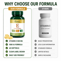 Complément de vitamine E personnalisé Shecome, soutient la protection antioxydante et la fonction cellulaire pour les adultes, gélules de vitamine E à base de plantes