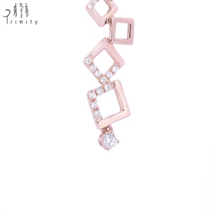 Nuevo diseño 18K oro rosa sólido 28 piezas redondo brillante corte diamante Natural Stud pendientes joyería fina para regalo de mujer - Product Image 6