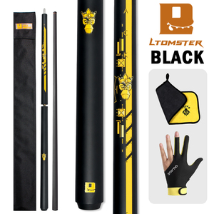 Queue de billard Little Monster CD en fibre de carbone, 3 pièces, pour saut et break, 19,5 oz, pointe de 12,9 mm, avec sac souple, gant et serviette - Product Image 2