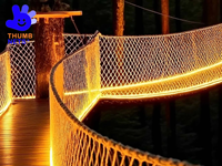 Pont en filet d'escalade pour enfants en plein air avec corde en acier et HDPE résistant aux UV, suspension sécurisée, aire de jeux pour la marche, capacité supérieure à 500 kg