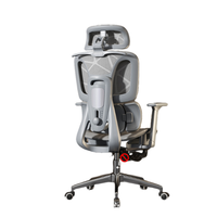 Chaise de bureau exécutive réglable de haute qualité, design moderne, pivotante à 360 degrés, dossier haut en maille avec repose-pieds, ergonomie optimisée