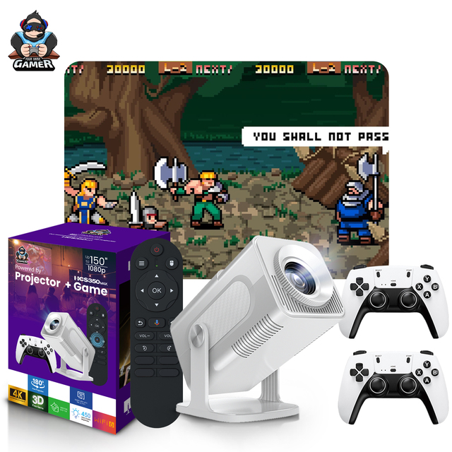 2026 Zoku HCS350MAX 4K Android 14 Pocketable Portable Projector Allwinner H713 3D HD 450 Lumens WiFi 6 Retro Gaming 30000+