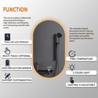 Luxury Oval Lighted Smart Mirror Runway Intelligent Led Mirror Antifog Backlit Touch Screen Bathroom Mirror with Led Light