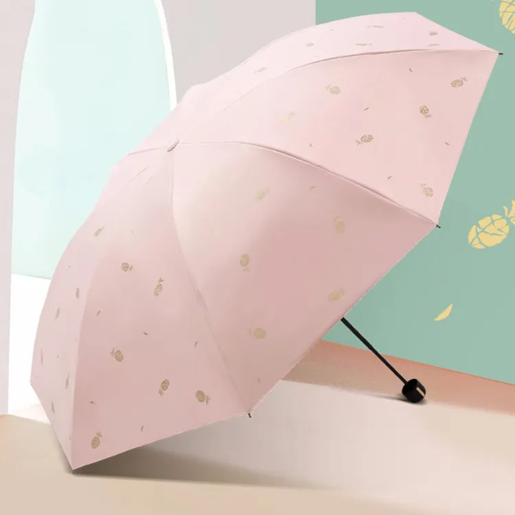 Yubo, parasol portátil ligero de tres pliegues, protector solar de doble propósito soleado y lluvioso y paraguas antiultravioleta