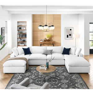Venta caliente personalizable tela nube sofá cama conjunto en forma de U en forma de L Combos sala de estar <span class=keywords><strong>Uptown</strong></span> muebles - Product Image 6
